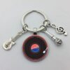Wholesale Classic Style Vinyl Vintage Gramophone Record Dome Glass Keychain