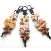 Wholesale Floral Alphabet Cartoon Silicone Beads Keychain