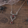Wholesale Vintage Ruby Spider Dark Gothic Style Exaggerated Personality Necklaces