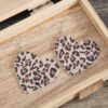 Wholesale Valentine's Day Leopard Heart Leather Earrings