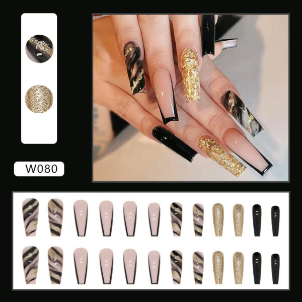 O1CN01hFsEKC1qQvXgVXdn7_3917635491-0-cib Wholesale Nail Art Wear Armor Shiny Black Gold Plastic Nail Stickers