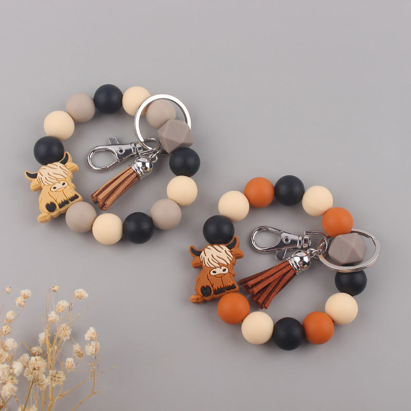 Wholesale Silicone Cartoon Beads Keychains
