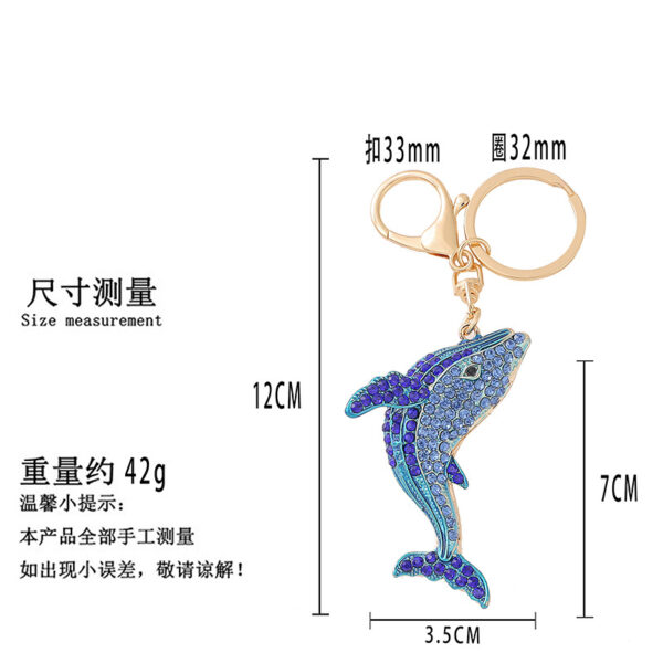 Wholesale Metal Rhinestones Dolphin Keychains