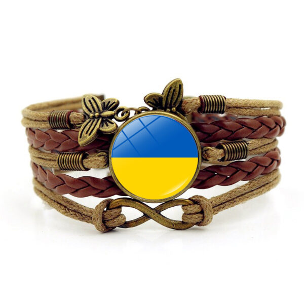 Wholesale Flag Time Stone Multilayer Braided Alloy Bracelet