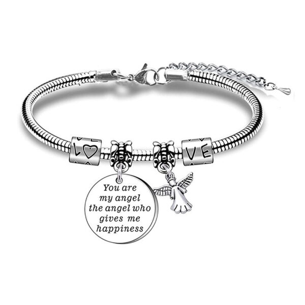 Wholesale You are my angel Stainless Steel Lettering Bracelet