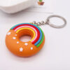 Wholesale PVC Cartoon Rainbow Donut Keychain