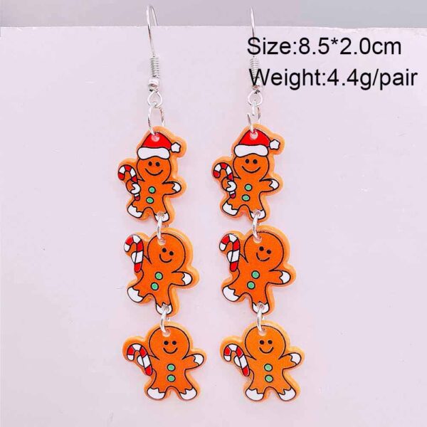 O1CN01hLMHQV2CFrfGNH1bn_2207539588445-0-cib Wholesale Christmas Acrylic Gingerbread Man Sleigh Splicing Earrings