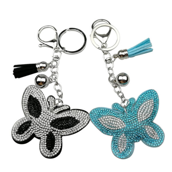 Wholesale Zinc Alloy Diamond Butterfly Keychain