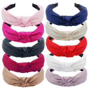 Wholesale Fabric Solid Color Cross Tie Headband
