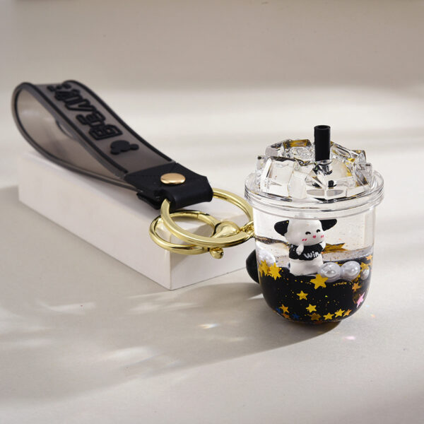 Wholesale Acrylic Cartoon Floating Panda Oiled Keychain