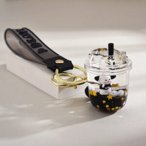Wholesale Acrylic Cartoon Floating Panda Oiled Keychain