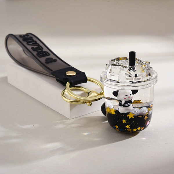 Wholesale Acrylic Cartoon Floating Panda Oiled Keychain