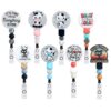 Wholesale Badge Reels Cow Beaded Acrylic Retractable Keychains