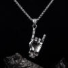 Wholesale Alloy Rock Love You Gesture Men's Pendant Necklace
