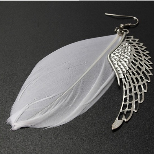O1CN01hO9jpU2BYoUJGzfS7_2276148351-0-cib Wholesale Alloy Angel Wing Feather Earrings