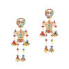 Wholesale Fashion Creative Exaggerated Skeleton Skull Diamond and Pearl Earrings