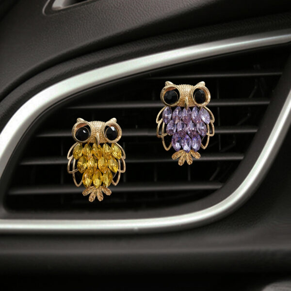 Wholesale Metal Rhinestone Owl Car Aroma Decoration Clip