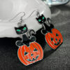 Wholesale Halloween Personalized Creative Black Cat Pumpkin Earrings