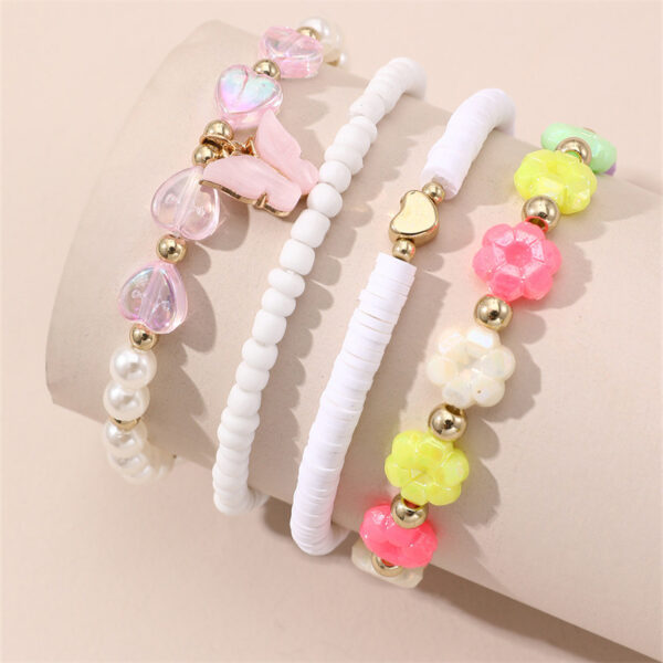 O1CN01hPqHto1aoG0i4PvyL_4209183376-0-cib Wholesale Heart Flower Pearl Children Bracelet Set of 4 Baby Supplies