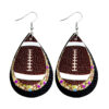 Wholesale Rugby Drop Shaped Leather Earrings