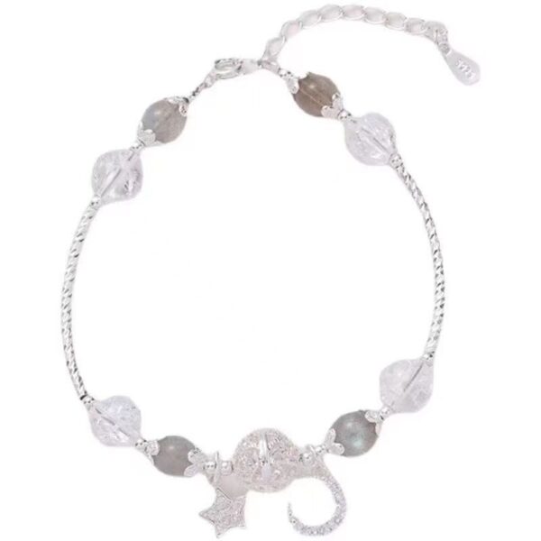 Wholesale Star Moon Moonstone Beaded Bracelet
