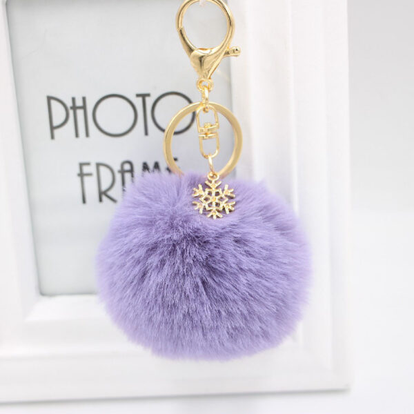 Wholesale Christmas Snowflake Plush Ball Keychain