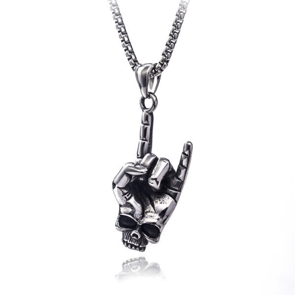 Wholesale Alloy Rock Love You Gesture Men's Pendant Necklace