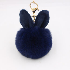 Navy blue / Rabbit plush pendant keychain
