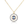Wholesale White Devil's Eye Pendant Gold Plated Necklaces