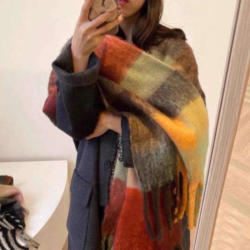 Wholesale Winter lyester Vintage Ac Rainbow Plaid f