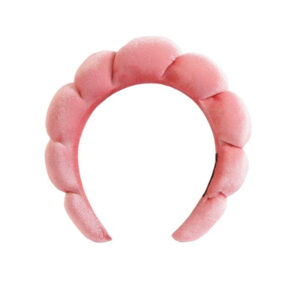 Gold velvet headband-watermelon red