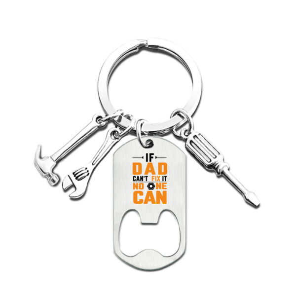Wholesale Father's Day Bottle Opener Color Printed Stainless Steel Keychain