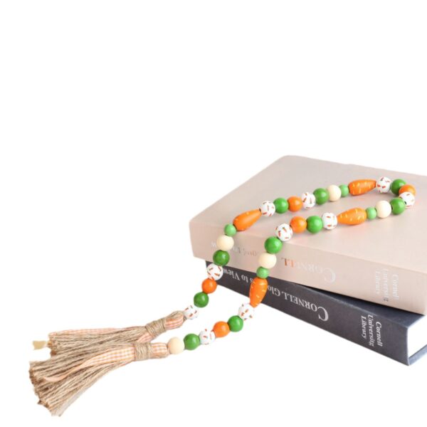 Wholesale Beads Lotus Wood Easter Carrot Wooden Beads Hemp Rope Tassel Wooden Beads 10pcs OLY-BDS-DJ007