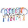 Wholesale Colorful Silicone Beaded Wrist Keychain