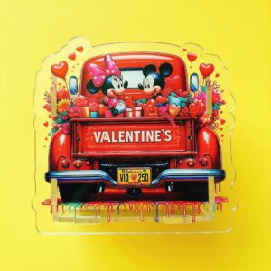 B283-valentine's day mickey and minnie pen holder