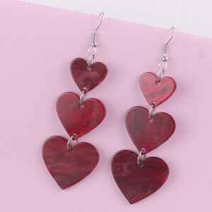 Burgundy love ear hooks