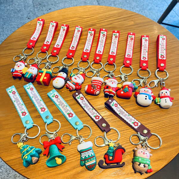 Wholesale Santa Silicone Keychain Christmas Gift