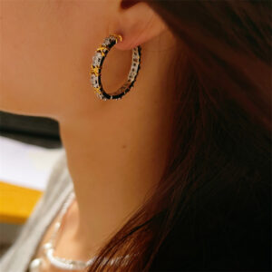 E0372 ear buckle--2.0cm zircon earrings