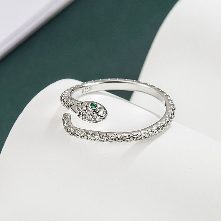 Wholesale Spirit Snake Pure Sier Open Ring