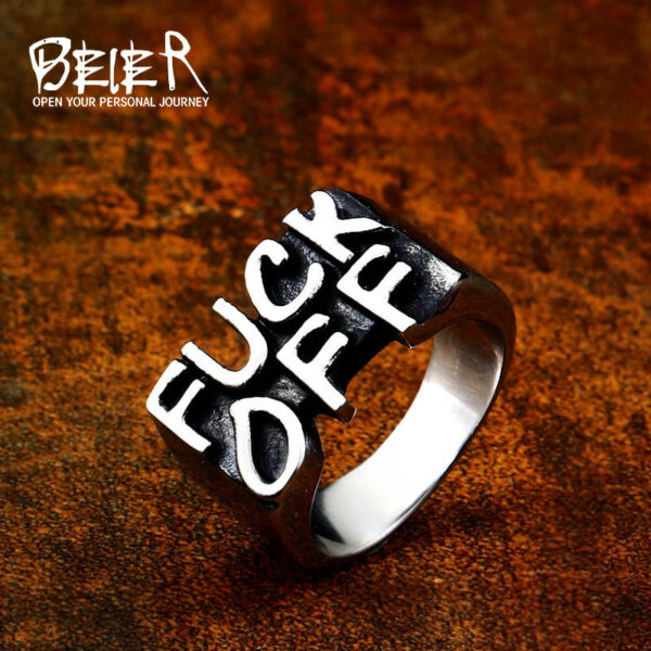 Wholesale Vintage Fuck Off Stainless Steel Rings