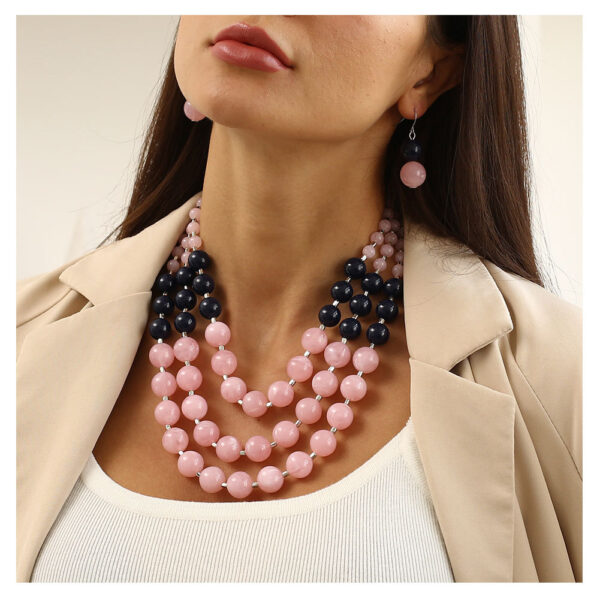 O1CN01haQybo29tIgQr287c_2559898125-0-cib Wholesale Exaggerated Multilayer Plastic Earrings Necklace Jewelry Set