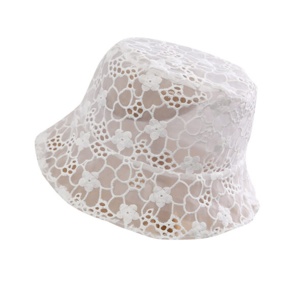 O1CN01hbrCX11JyT9fKORti_2209703131097-0-cib Wholesale Polyester Hollow Lace Thin Bucket Hat