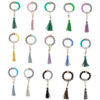 Wholesale Leopard Print Silicone Beaded Tassel Wrist Keychain