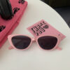 Wholesale Cat Eye Pink Small Frame PC Sunglasses