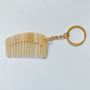 Milk White -5.3cm * 3.1cm / Gold key chain