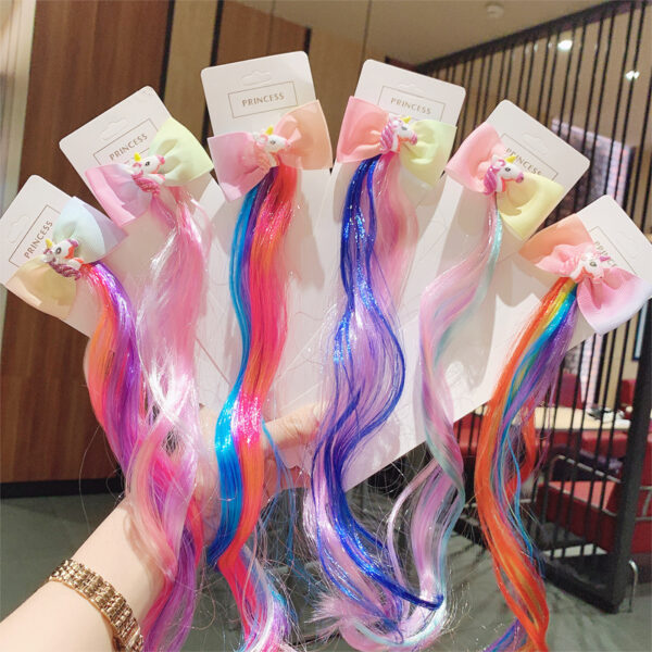 Wholesale Unicorn Bow Fabric Hair Clips