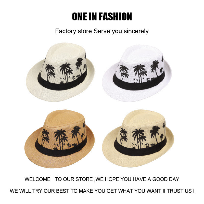 Wholesale Grass Woven nut Tree Beach Hats