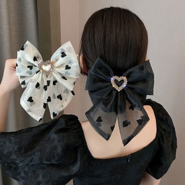 O1CN01he2r7b1wtgBGAbbur_2215496206366-0-cib Wholesale Mesh Bow Side Clip Small Fragrant Printed Rhinestone Spring Clip