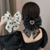 O1CN01he2r7b1wtgBGAbbur__2215496206366-0-cib Wholesale Mesh Bow Side Clip Small Fragrant Printed Rhinestone Spring Clip