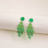 Wholesale St. Patrick's Day Four Leaf Clover Patchwork Acrylic Earrings